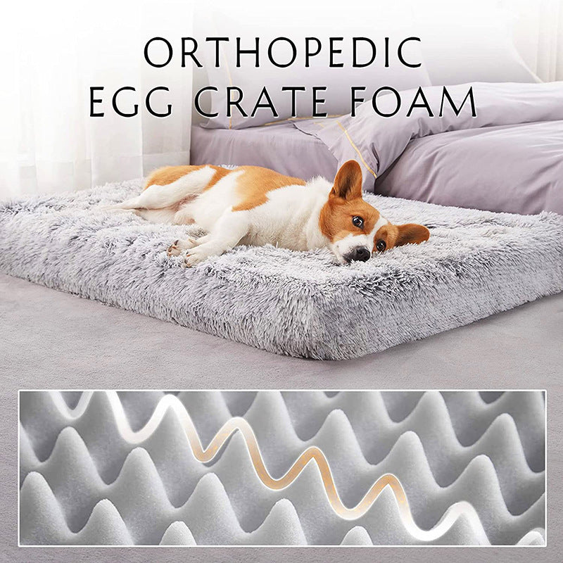 The Ultimate Comfort for Your Furry Friends: Plush Square Pet Bed Wave Memory Foam